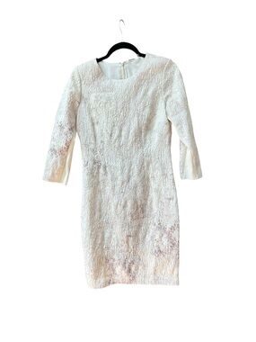 Elie Tahari Clinton Textured Midi Sheath Dress Size 8 $598 Retail